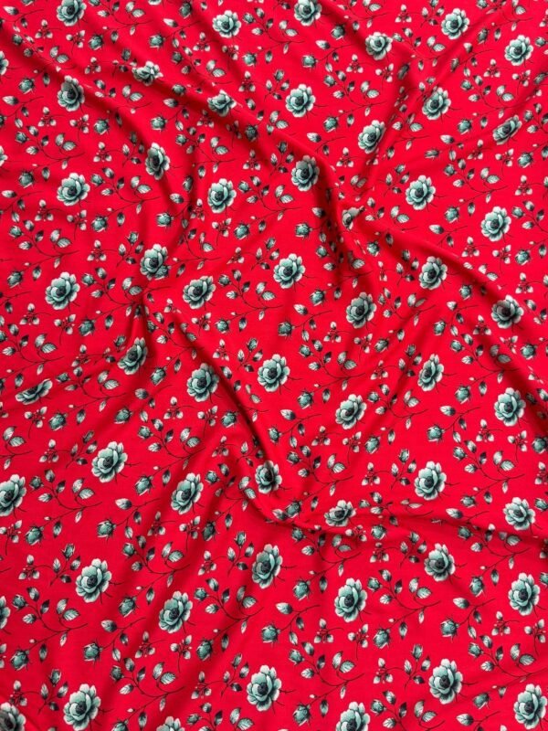 Red Floral Linen Boski