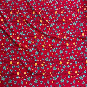 Red Floral Linen Boski