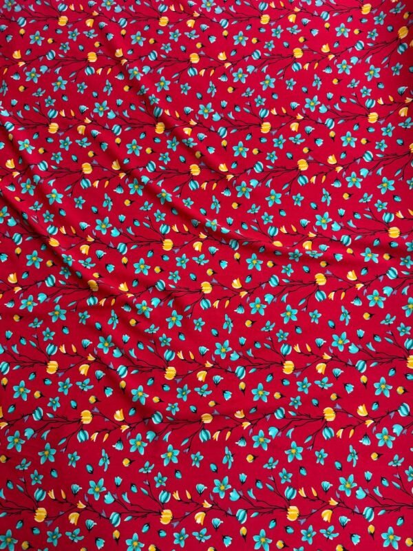 Red Floral Linen Boski