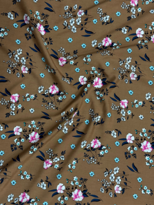 Brown Floral Linen Boski