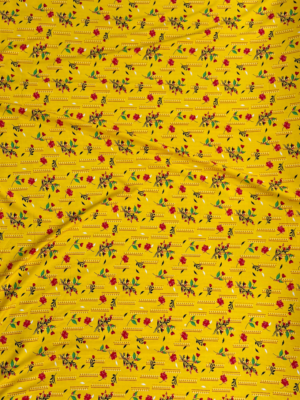 v Yellow Floral Linen Boski