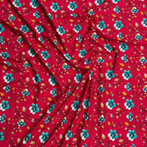Red Floral Linen Boski