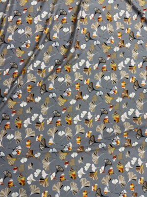 Dove Grey Leaves Linen Boski