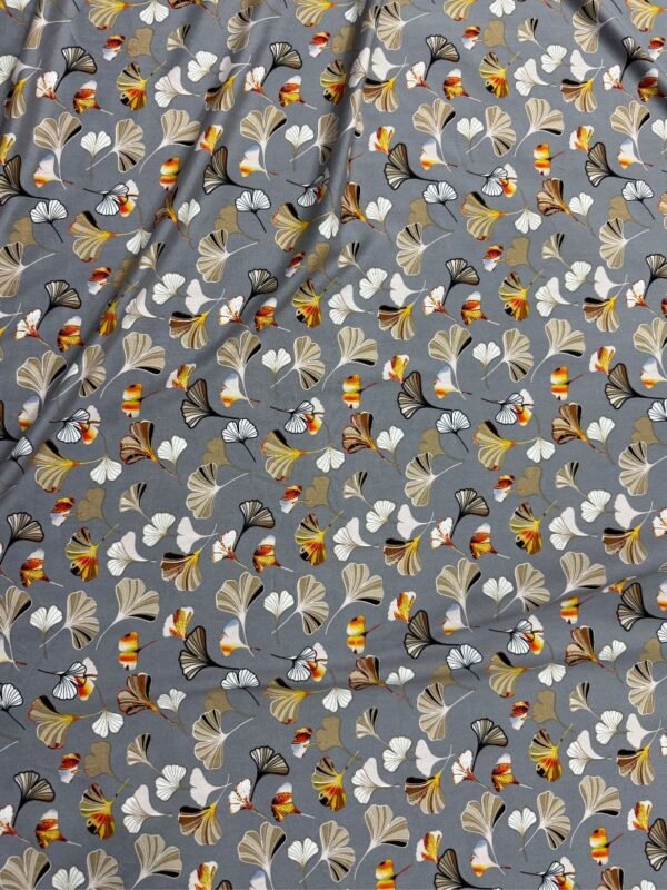 w Dove Grey Leaves Linen Boski