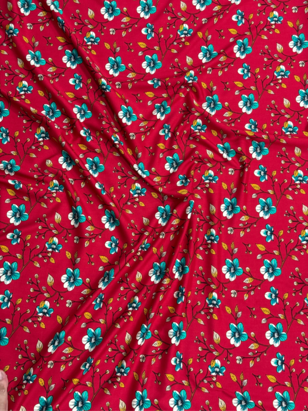 Red Floral Linen Boski