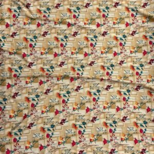 Light Beige Floral Linen Boski